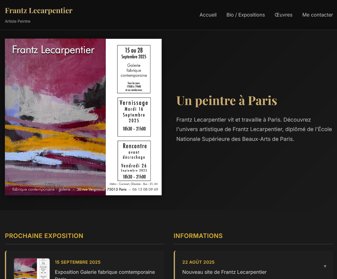 Site Internet Frantz Lecarpentier -  Artiste Peintre